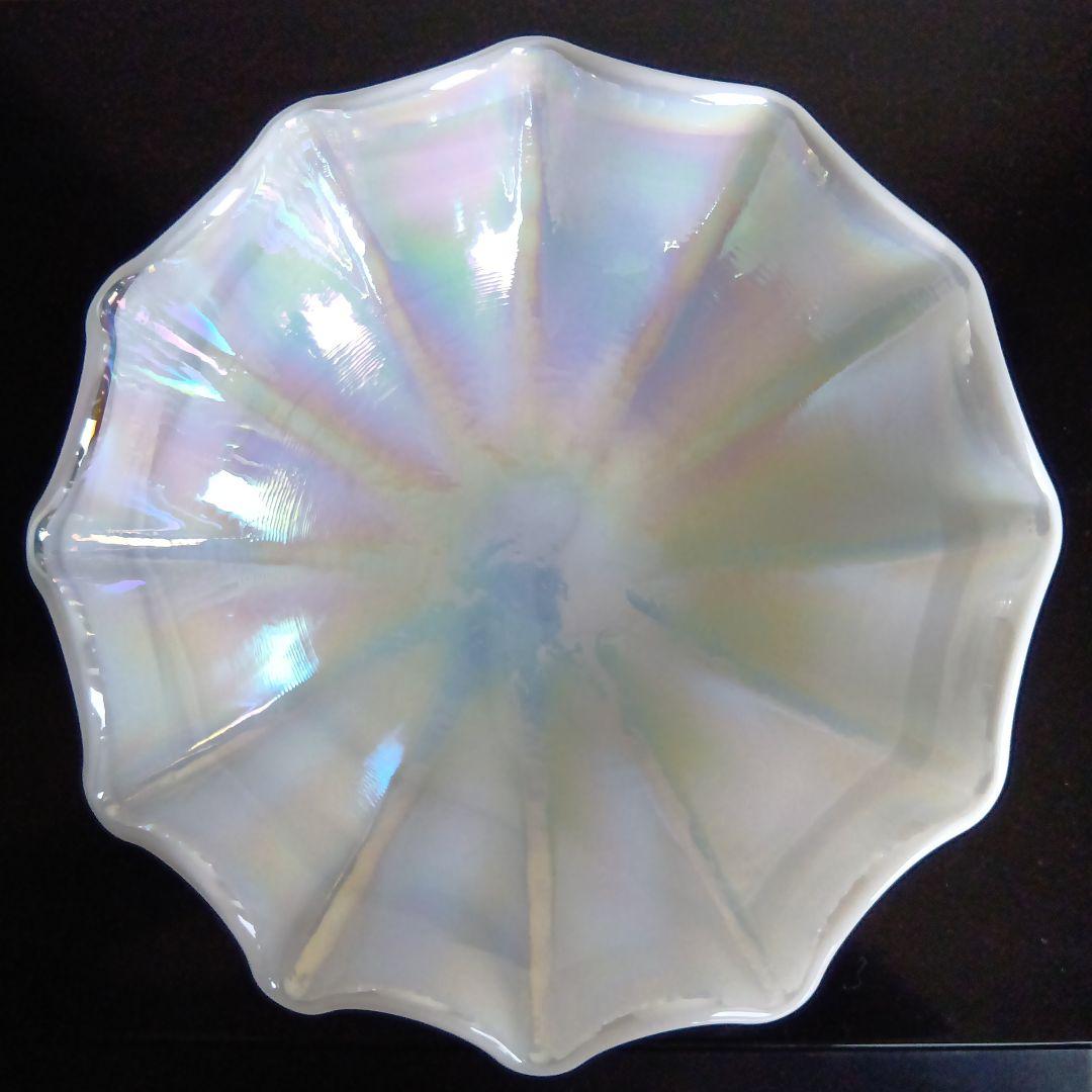 ガラスのフリルエッジプレート２枚☆KURATA クラフトグラス