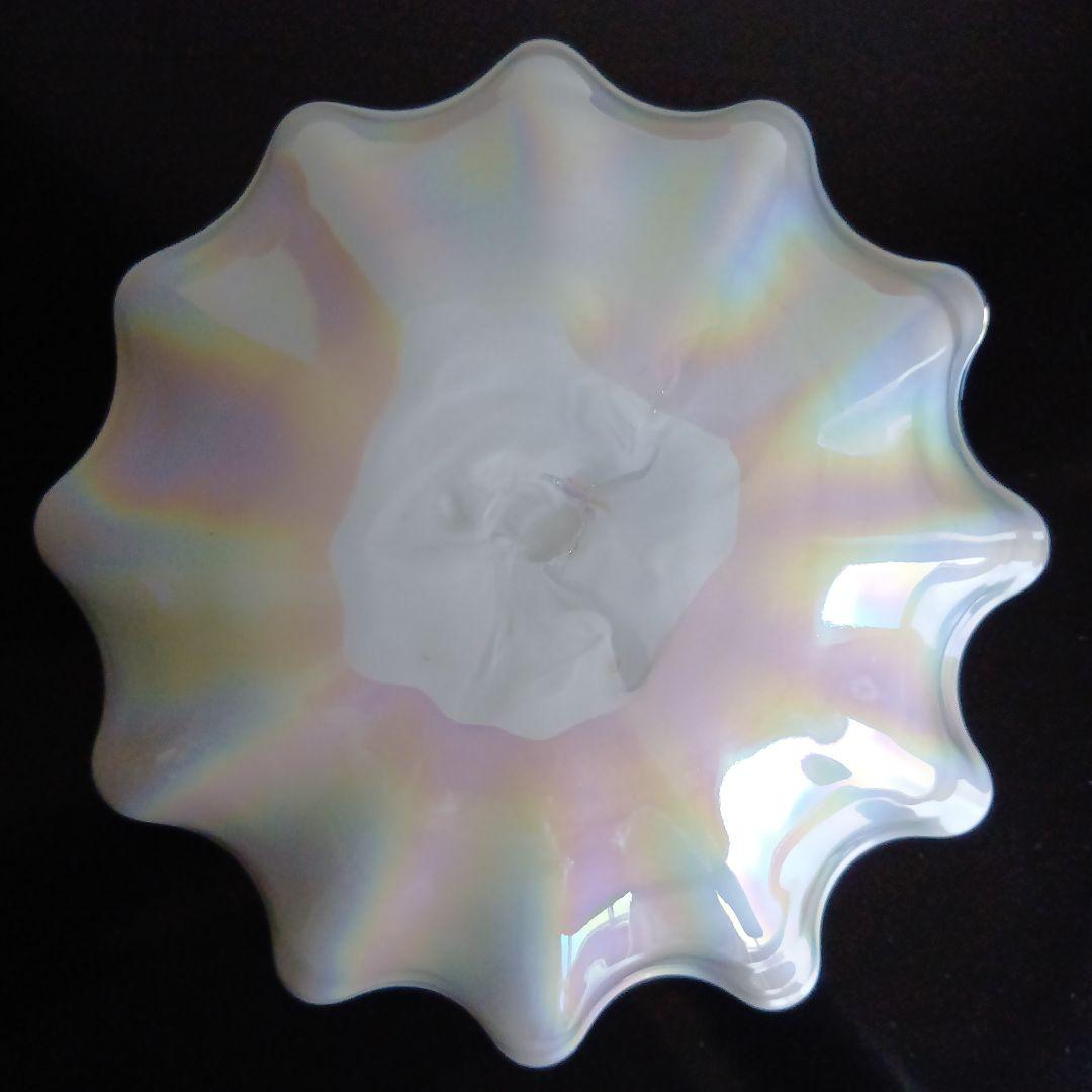 ガラスのフリルエッジプレート２枚☆KURATA クラフトグラス