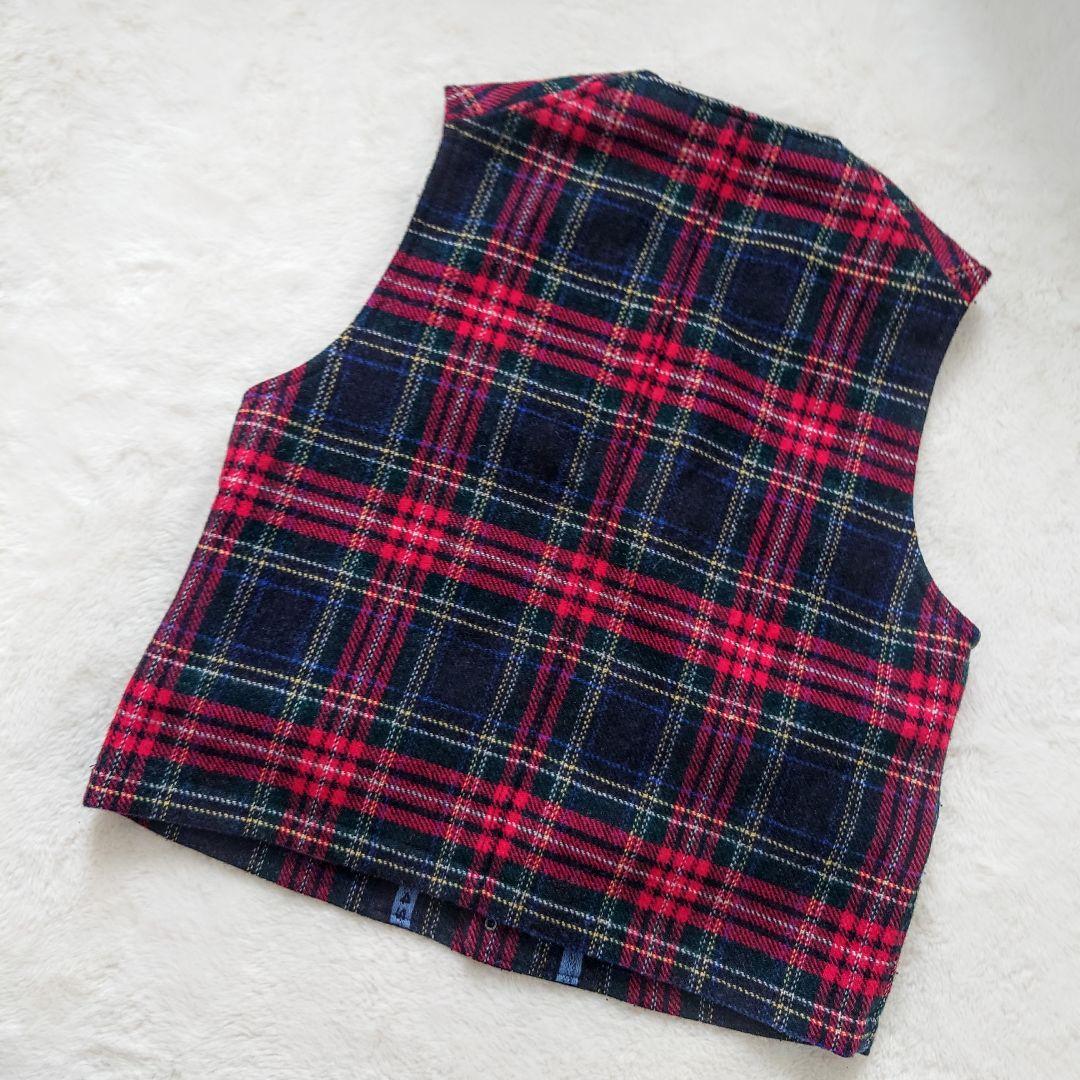 45R タータンチェック ベスト 大きいサイズ 4 ウール 45rpm