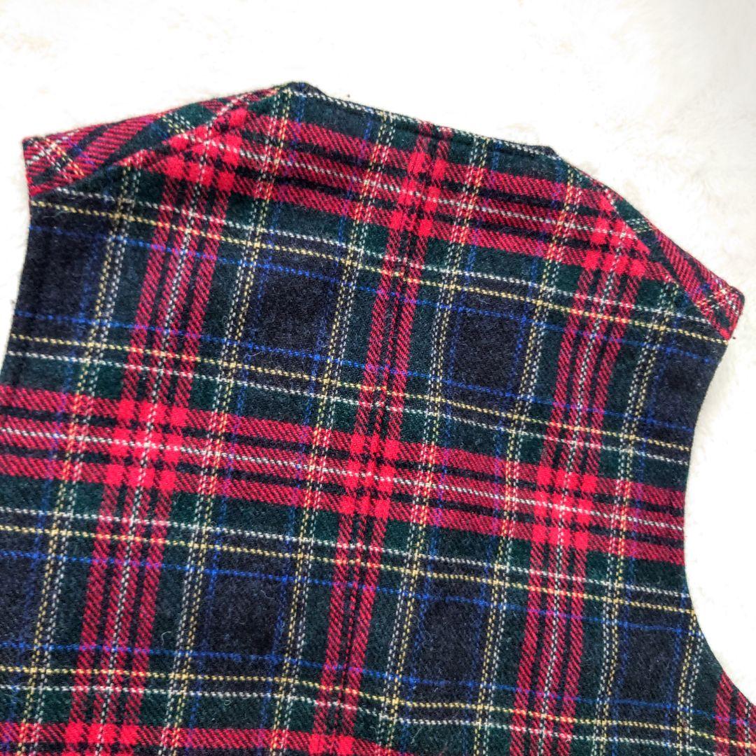 45R タータンチェック ベスト 大きいサイズ 4 ウール 45rpm