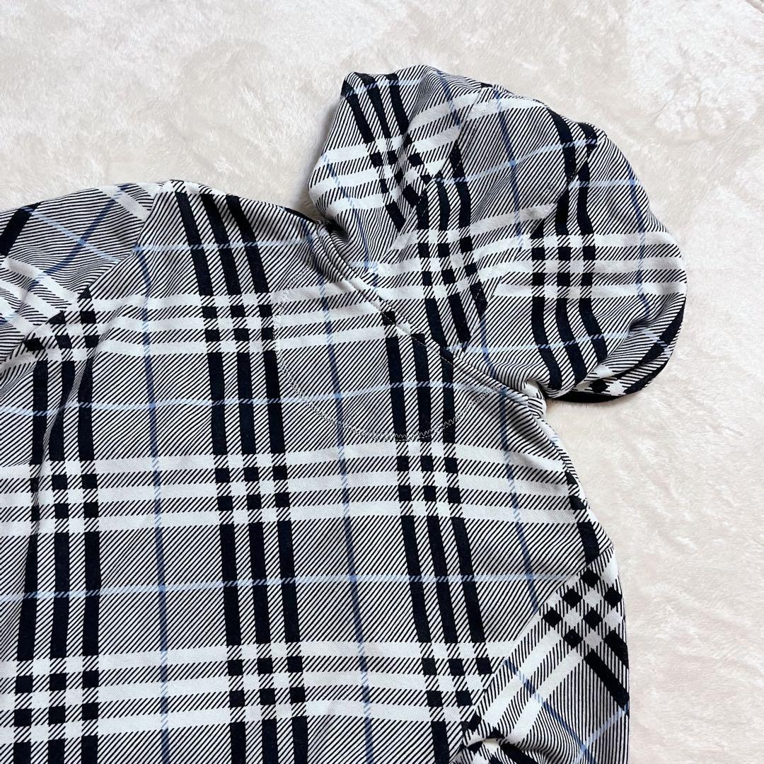 バーバリーブルーレーベル ノバチェック ホースロゴ刺繍 ジップアップパーカー