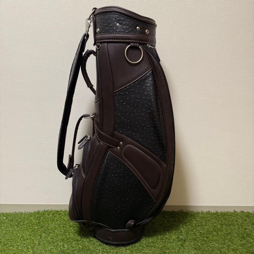 kasco キャスコ キャディバッグ ゴルフバッグ オーストリッチ レザー