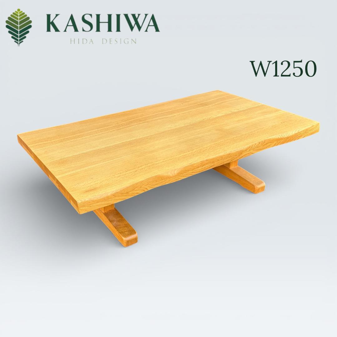 【名作】柏木工(KASHIWA) ナラ無垢材 センターテーブル 耳付き 飛騨家具