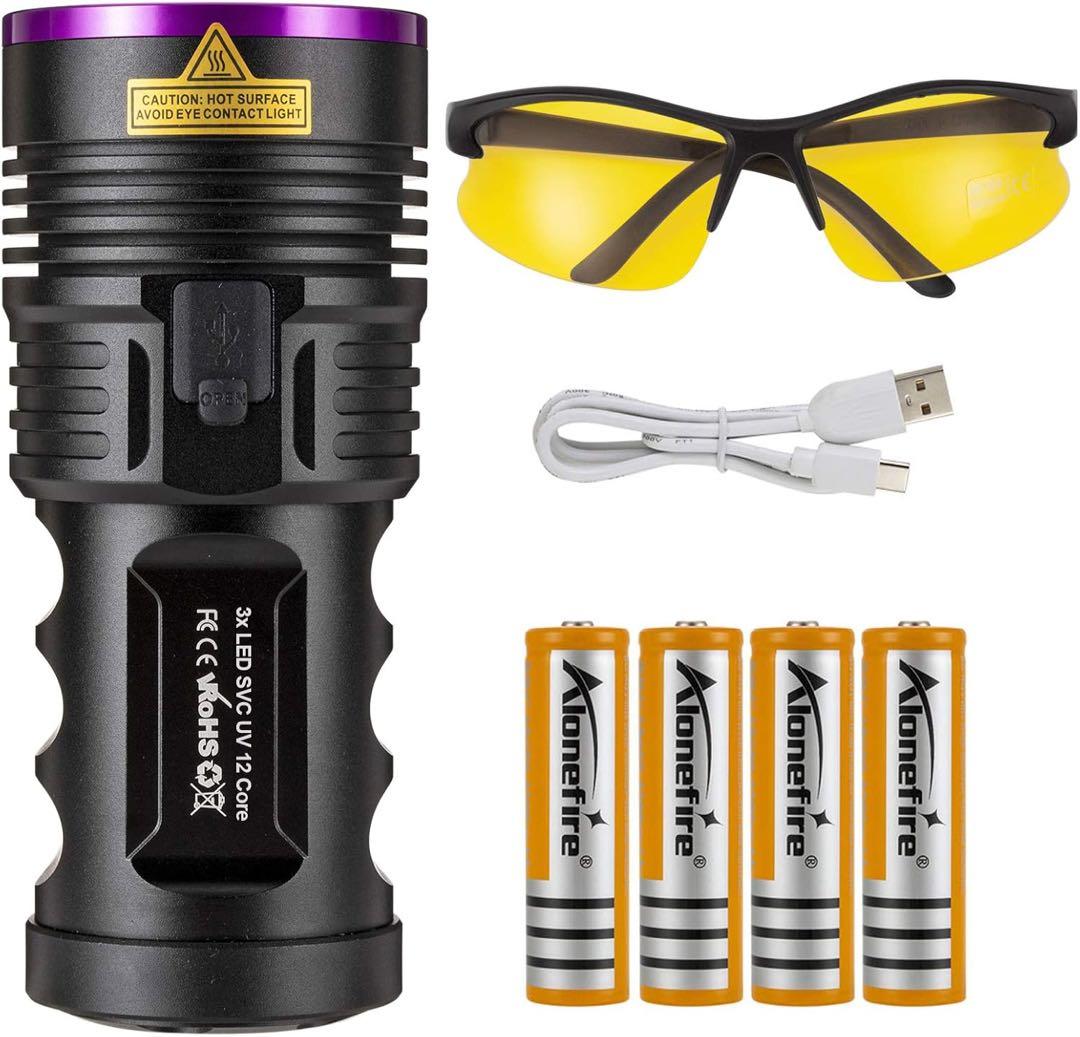 紫外線ブラックライト強力 UV LEDライト波長365nm C型USBアニサキス