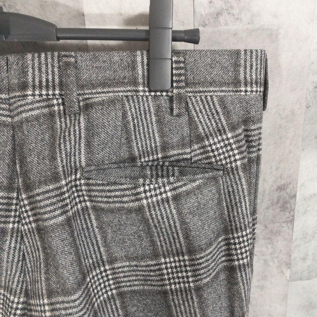 テ*ン様 【未使用・タグ付】カマクラシャツ　ウールスラックス　チェック　グレー