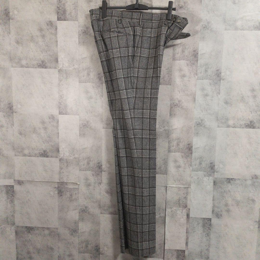 テ*ン様 【未使用・タグ付】カマクラシャツ　ウールスラックス　チェック　グレー