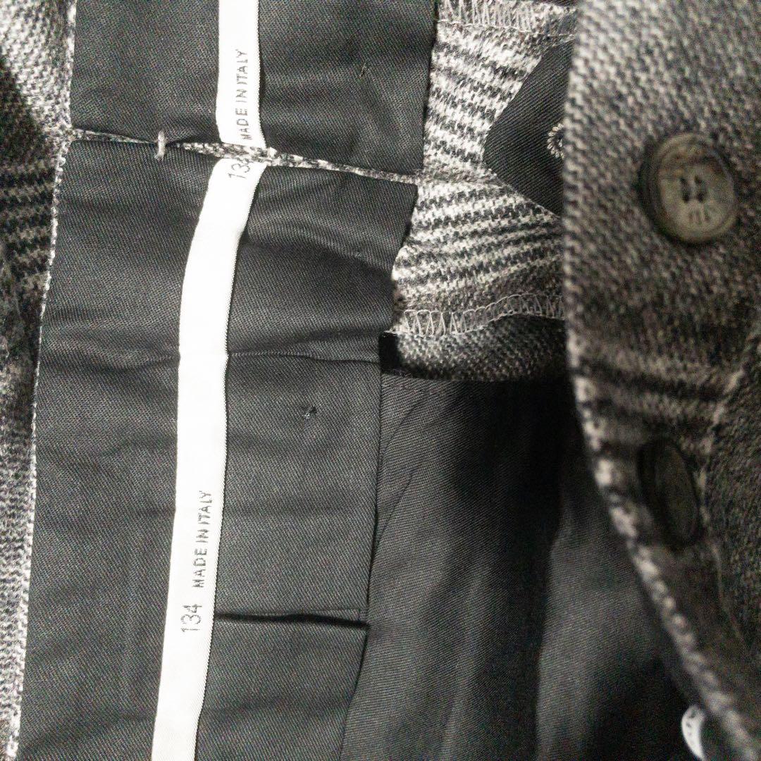 テ*ン様 【未使用・タグ付】カマクラシャツ　ウールスラックス　チェック　グレー