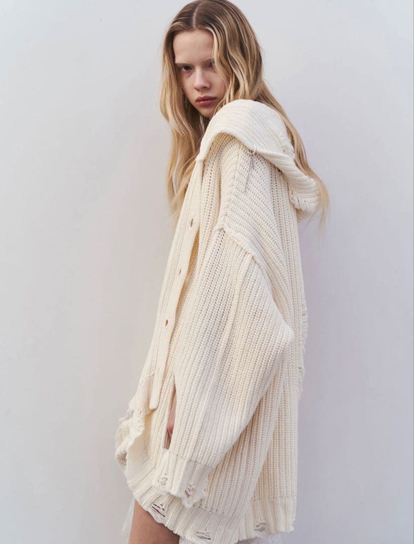 ジャケット・アウター josemoon DAMAGE KNIT CARDIGAN