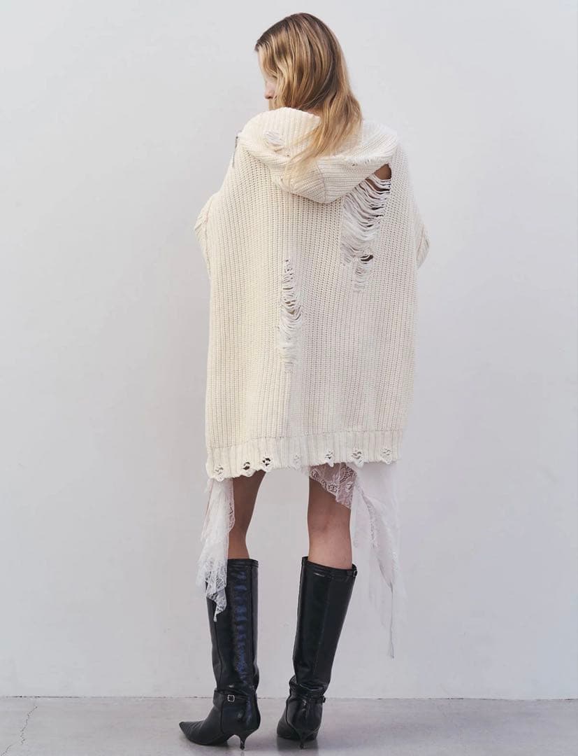 ジャケット・アウター josemoon DAMAGE KNIT CARDIGAN