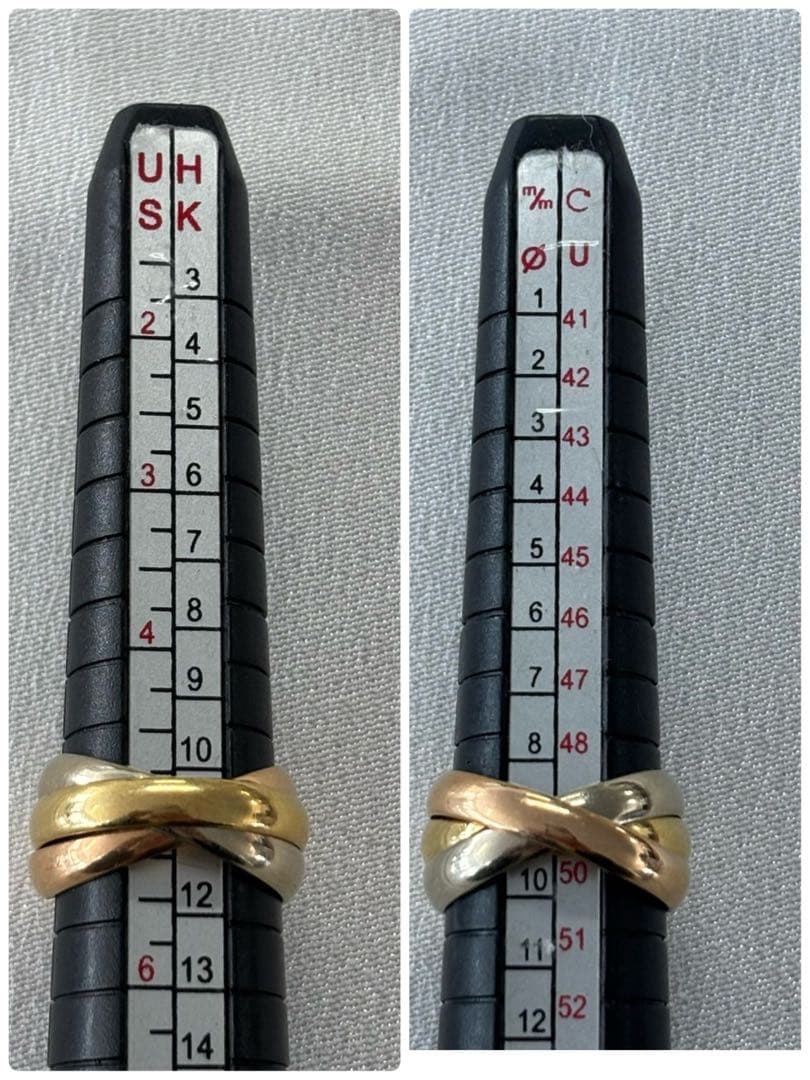 Cartier トリニティリング 3連 750 52 カルティエ 箱付き D52