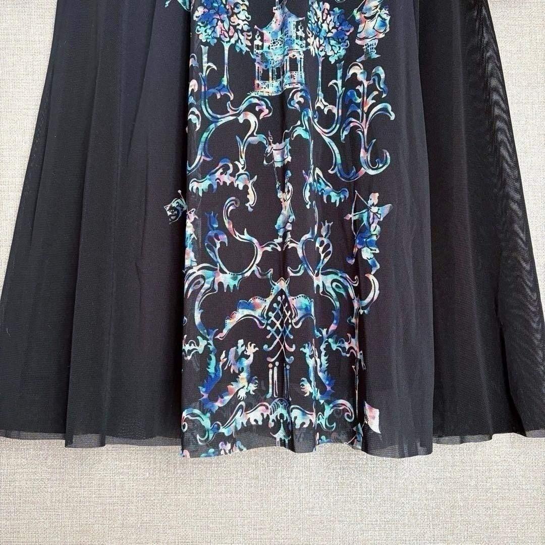 未使用級✨ヴィヴィアンタム 2023 パワーネット チャイナワンピース 黒×紺系