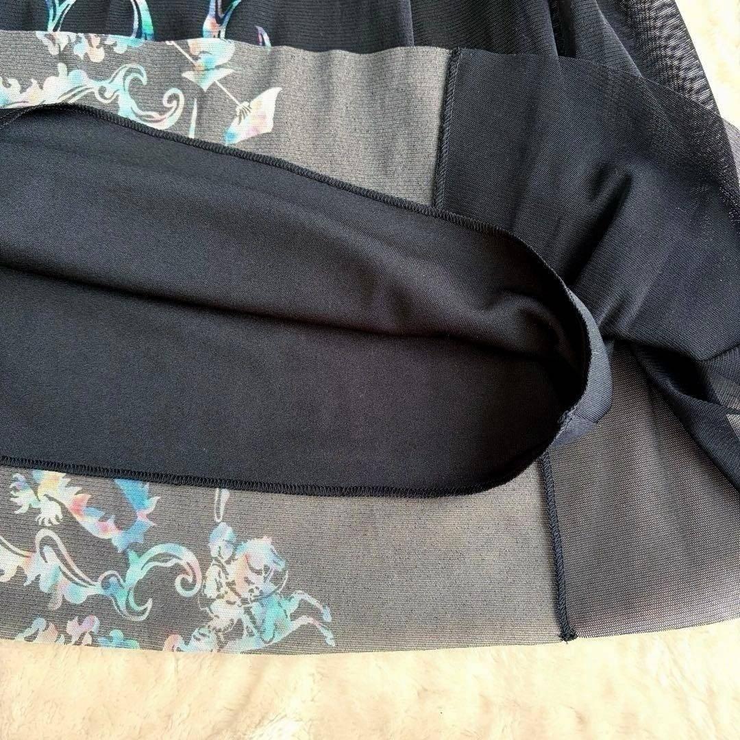 未使用級✨ヴィヴィアンタム 2023 パワーネット チャイナワンピース 黒×紺系