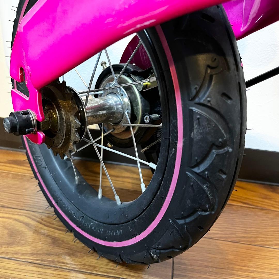 【極美品】へんしんバイク 12インチ ピンク スタンド付