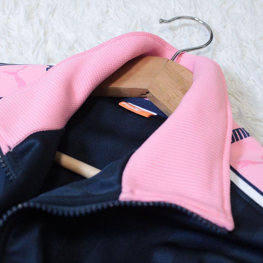 00s PUMA プーマ 上下 セットアップジャージ ピンク 紺 SS Y2K