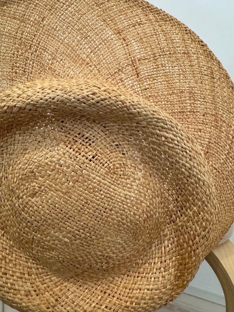 【美品】La Maison de Lyllis ベージュ 麦わら帽子 黒リボン