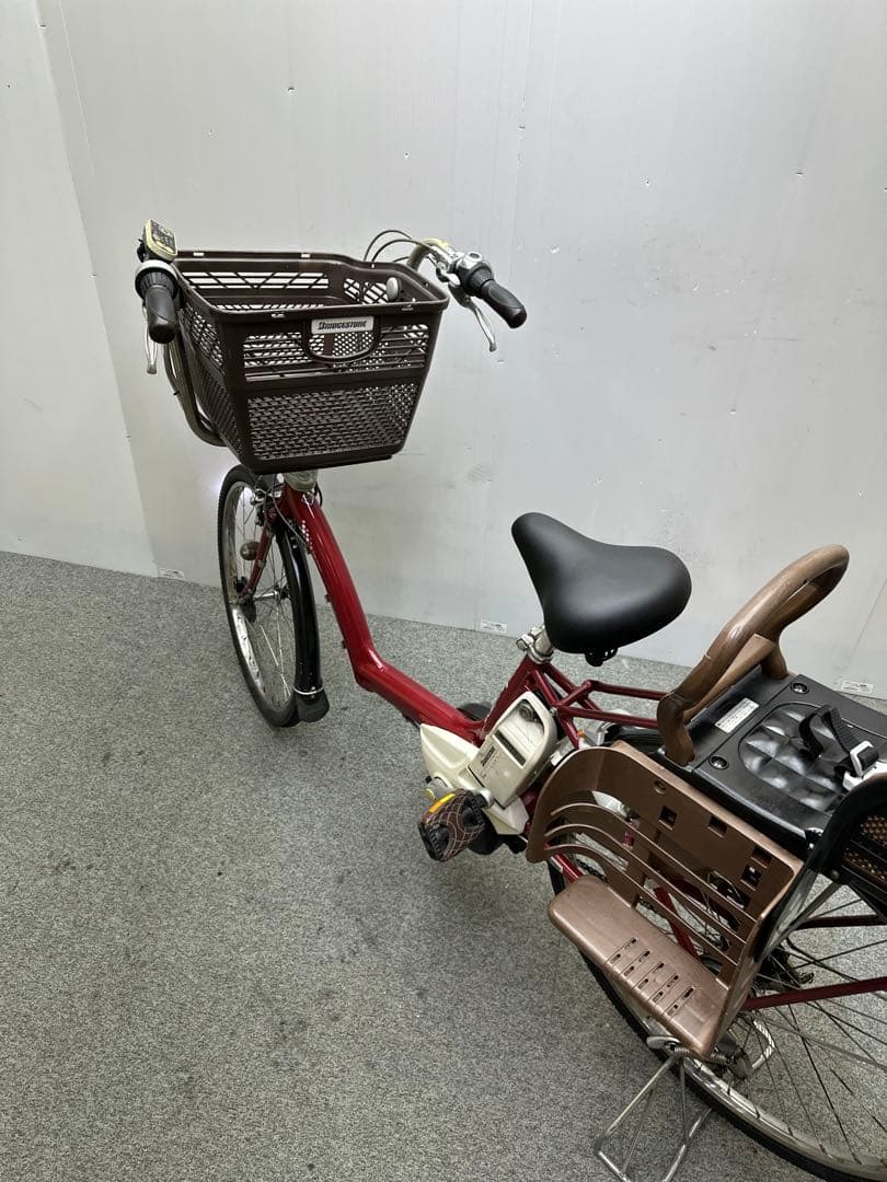 ブリヂストンアンジェリーノ チャイルドシート付き電動自転車　大型フロントカゴ
