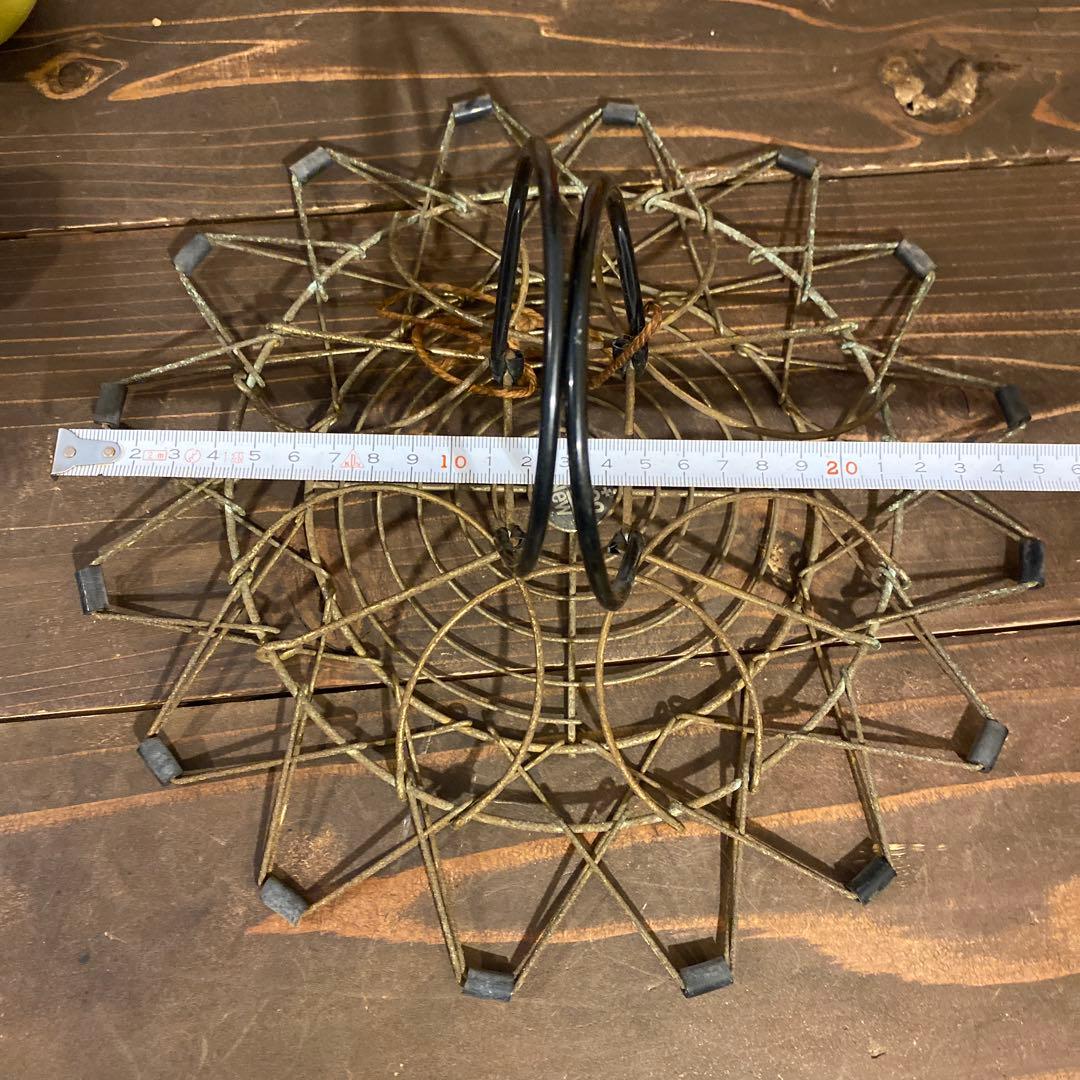 ワイヤーフルーツバスケット　折りたたみ　アンティーク