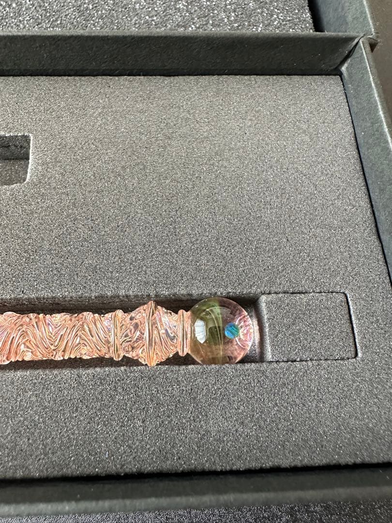 本日限定 ガラスペン オパール入り ガラス工房 LUC ゴールド レア