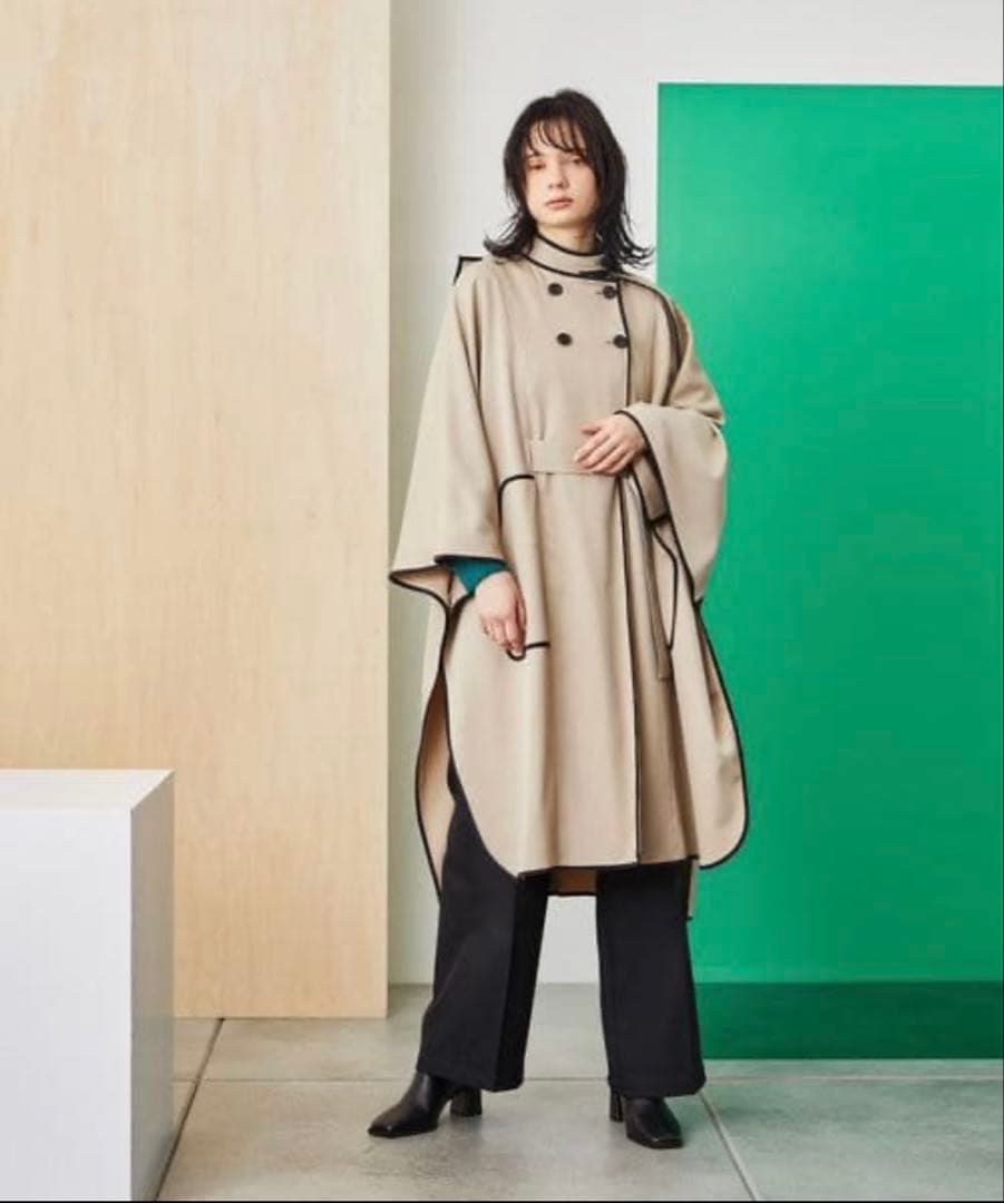 【UNITED TOKYO】オブリークカッティングケープコート