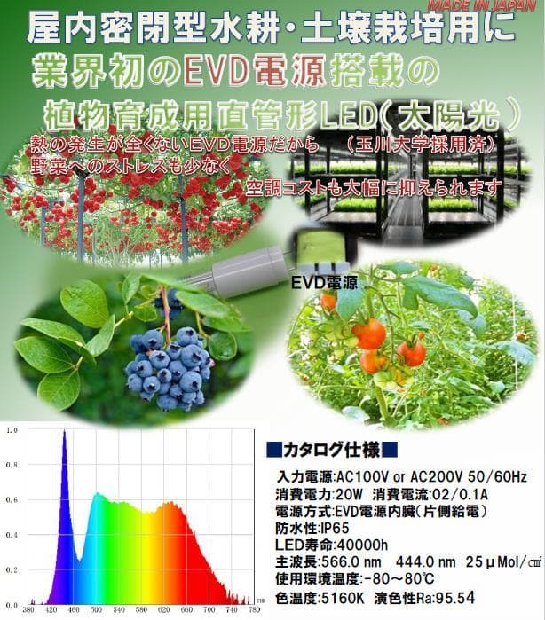 植物育成用直管型LED灯