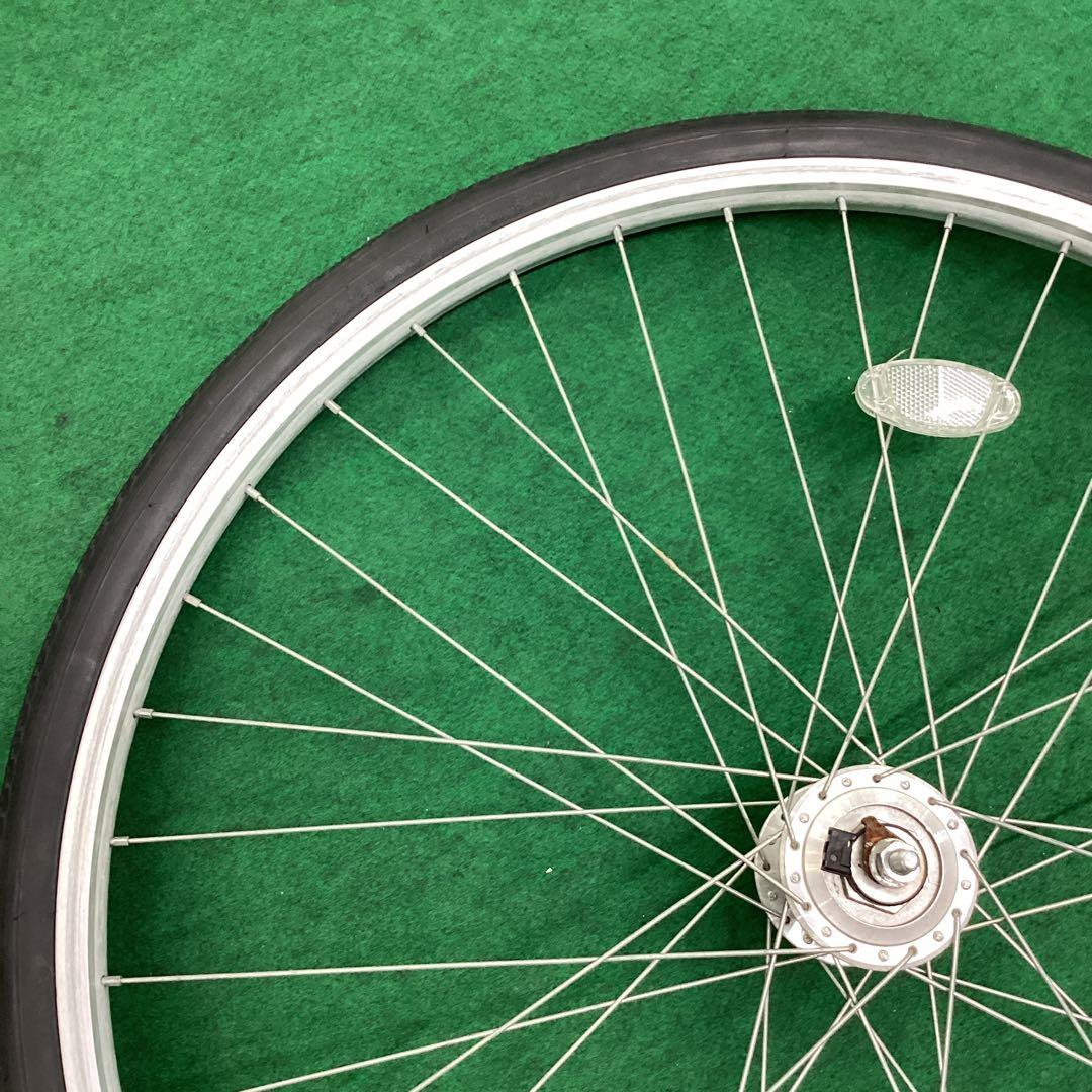 アルミリム 27インチ 前輪　ハブダイナモ　タイヤ付き j2端子 フロント