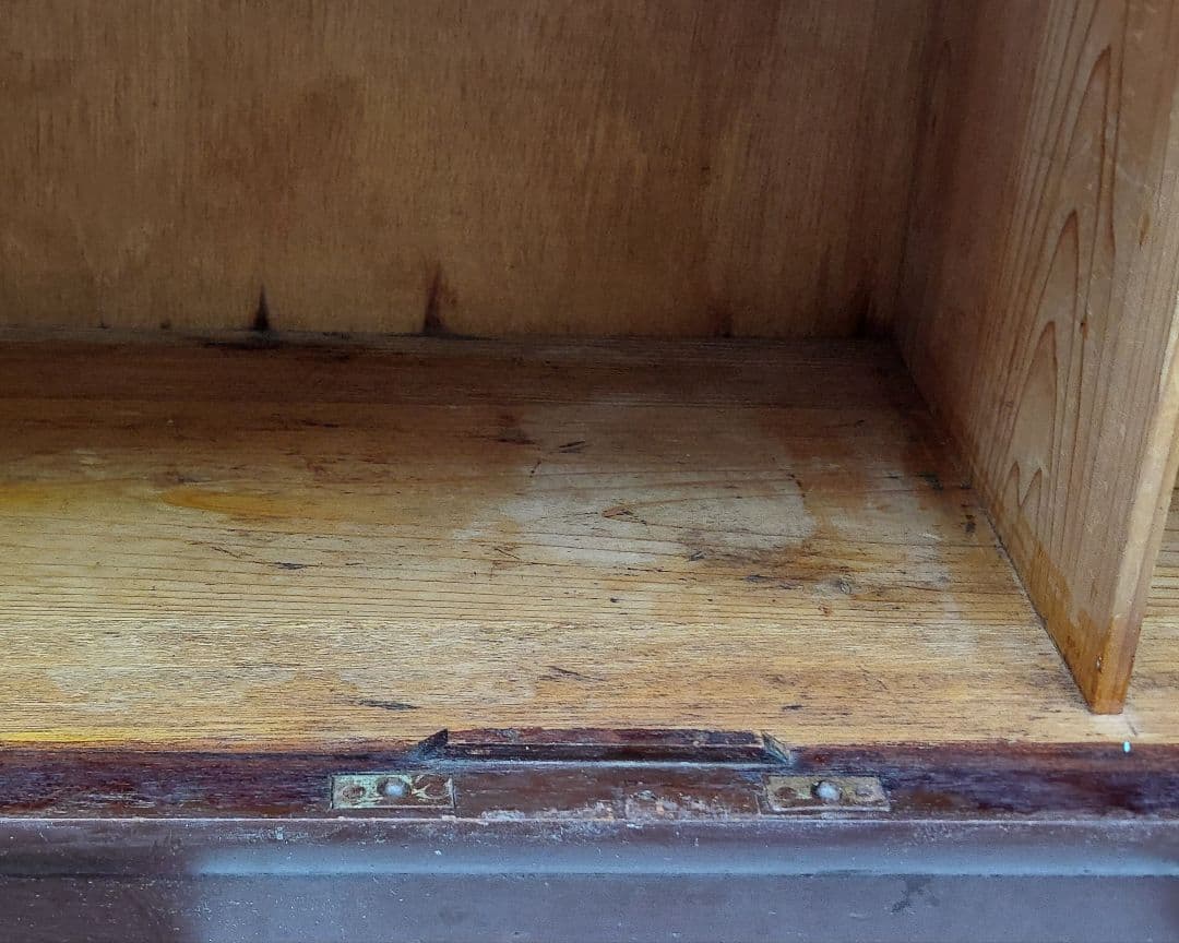 昭和レトロ 木製食器棚 ガラス扉 アンティーク