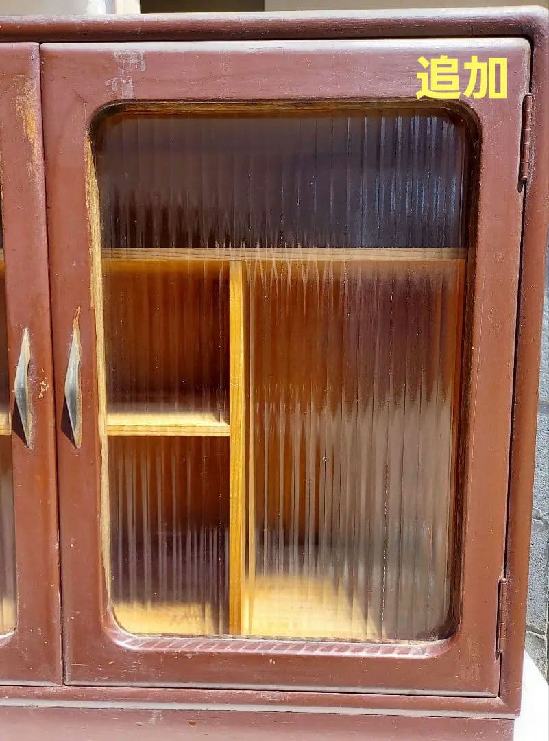 昭和レトロ 木製食器棚 ガラス扉 アンティーク