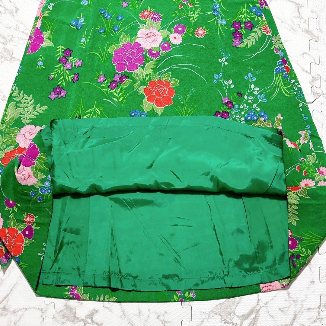 VIVID Hanae Mori ハナエモリ 花柄 ロングワンピース グリーン