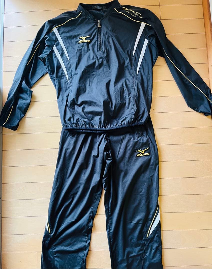 ミズノプロ メジャークオリティ 野球シャカシャカ 上下 M ブラック 美品