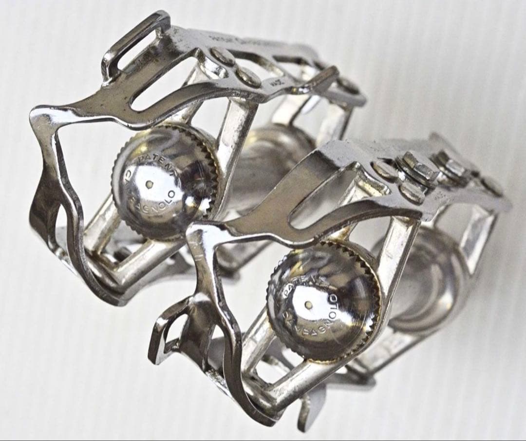 カンパニョーロレコードペダル耳付 鉄ケージ使用感僅かの美品