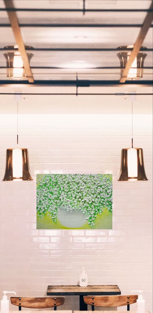 油絵 絵画 【カスミソウ】