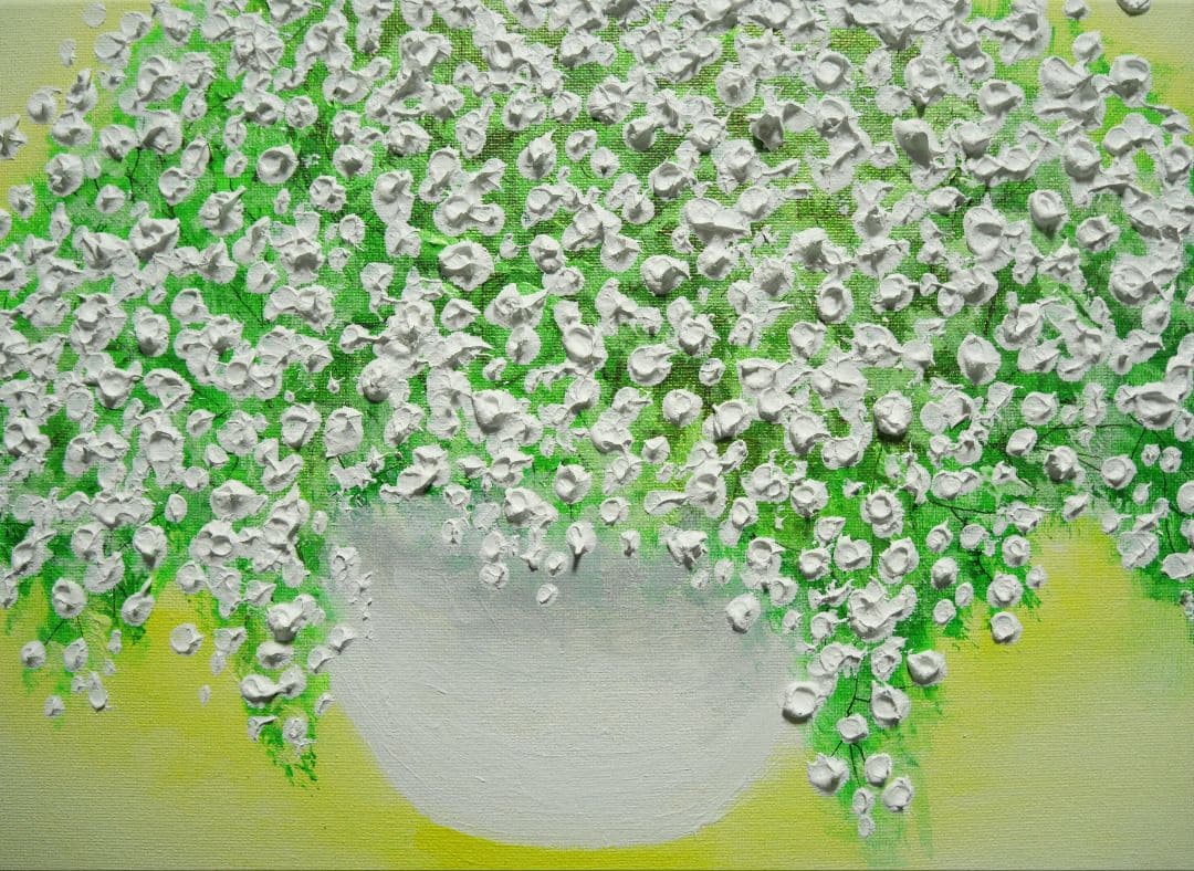 油絵 絵画 【カスミソウ】