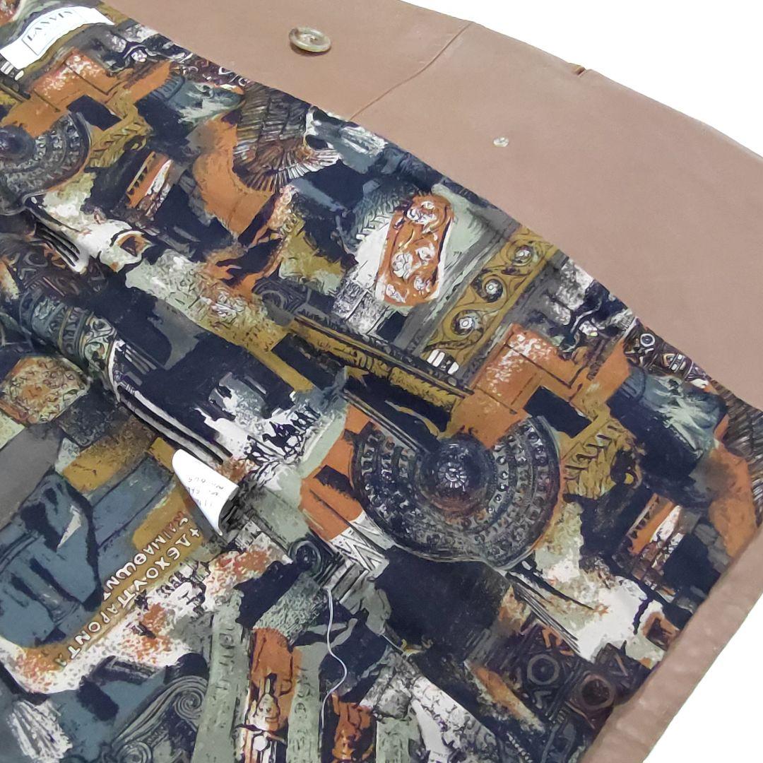 【メンズ XL相当】ランバン　内部総柄　ラムレザー　ジャケット 本革