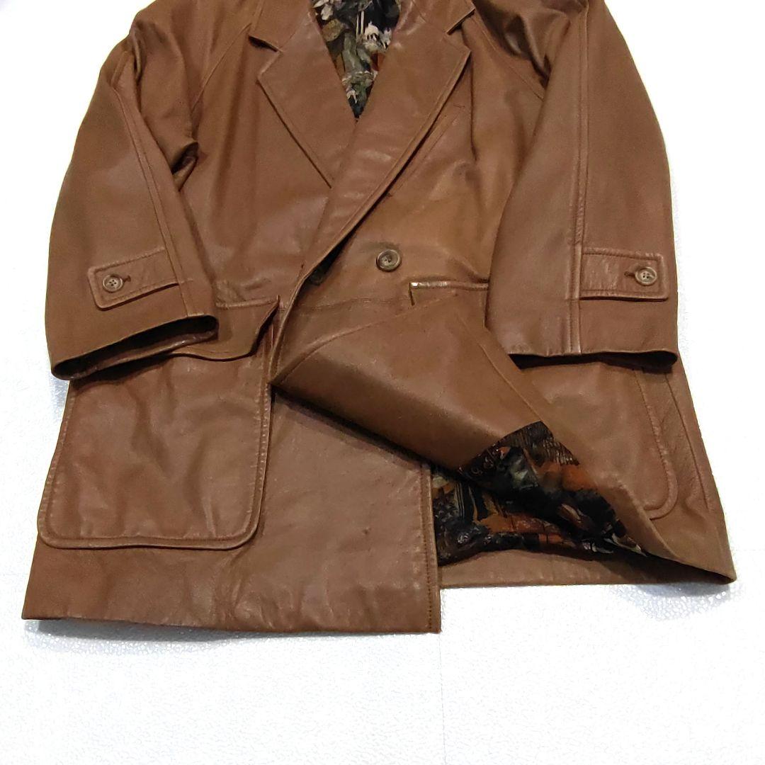 【メンズ XL相当】ランバン　内部総柄　ラムレザー　ジャケット 本革
