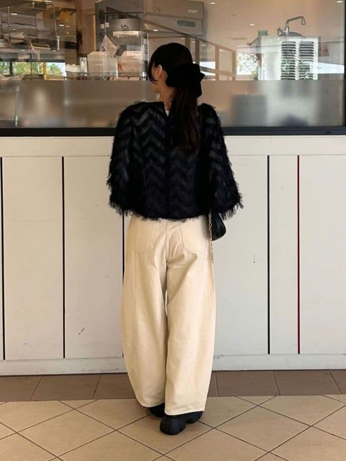 【Loungedress】ジャガードフェザーブラウス