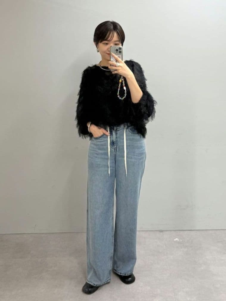 【Loungedress】ジャガードフェザーブラウス