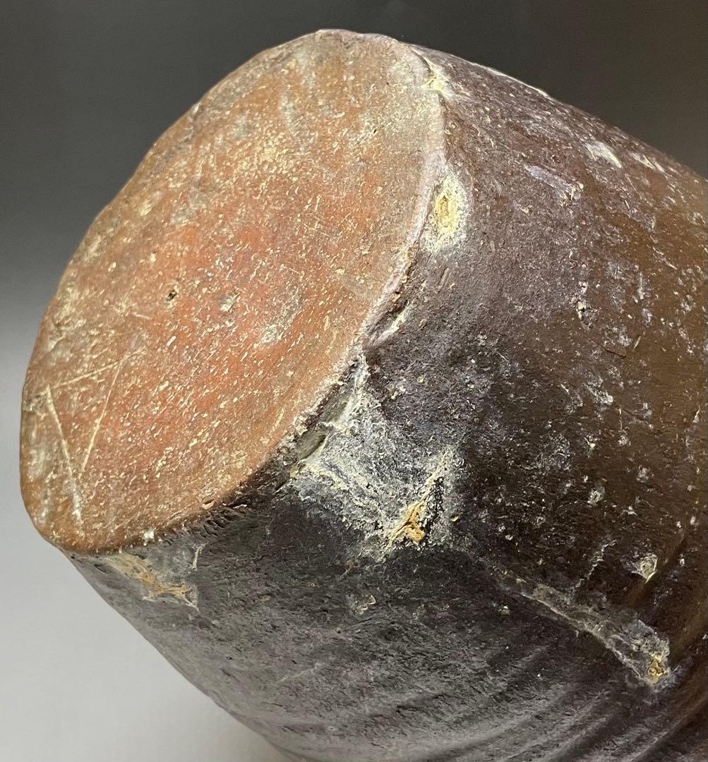 ヨシモ※プロフ必読※　古備前　室町末期　波状文壺　窯印有　w25w