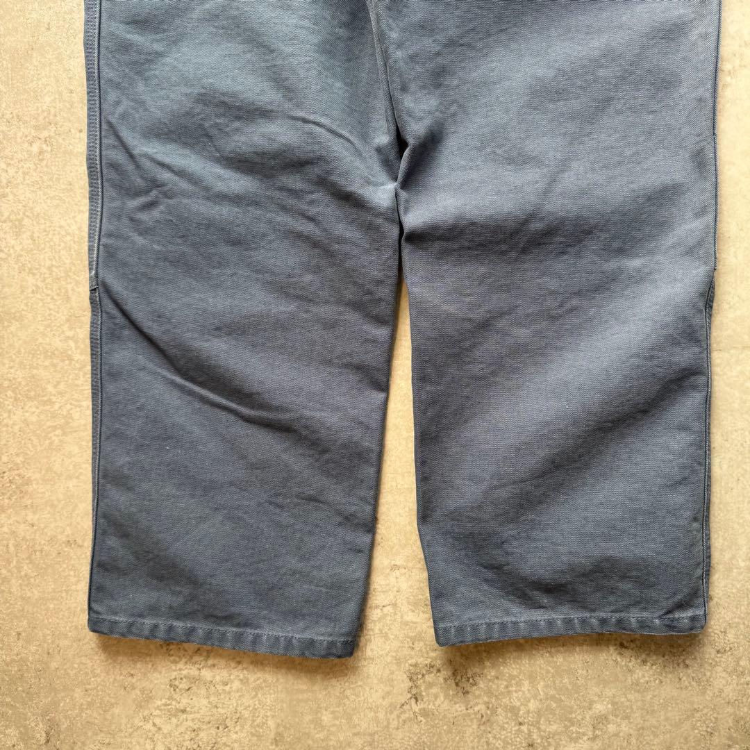 極美品 カーハート 肉厚 ダック ダブルニー w34 × L32 ブルーグレー