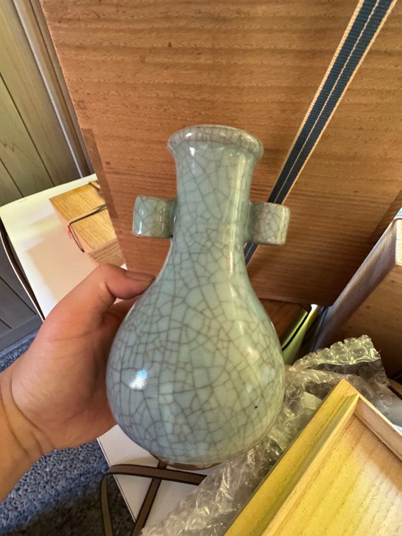 ‼️keno‼️リサイクルFORT‼️唐物④‼️効壇窯双管耳南宋官窯清代倣花瓶