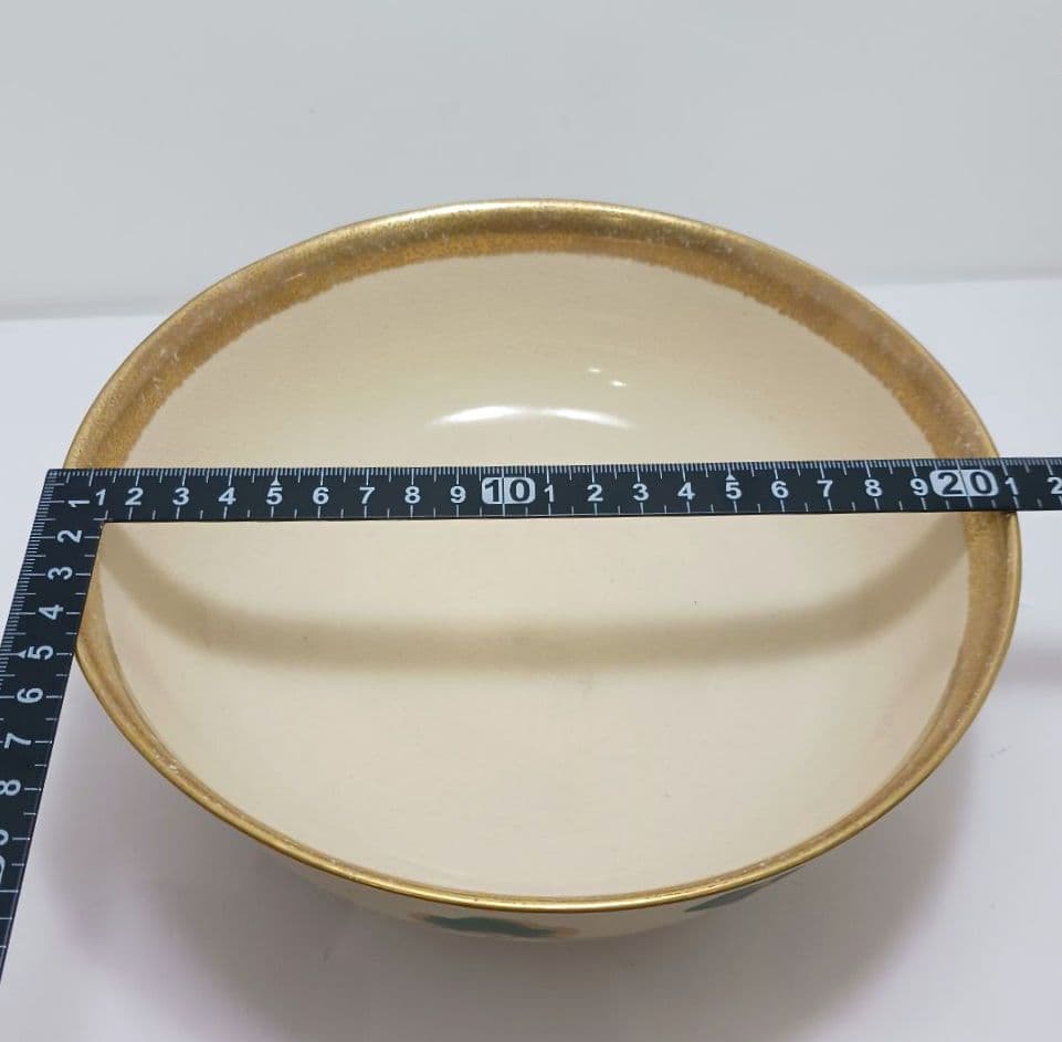 Y3386-5 仁清意老松之図 金彩鉢 共箱