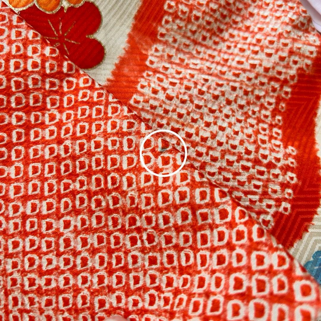 七五三 3歳 着物 753 正絹 総絞り 被布 赤 子供着物 女の子 花