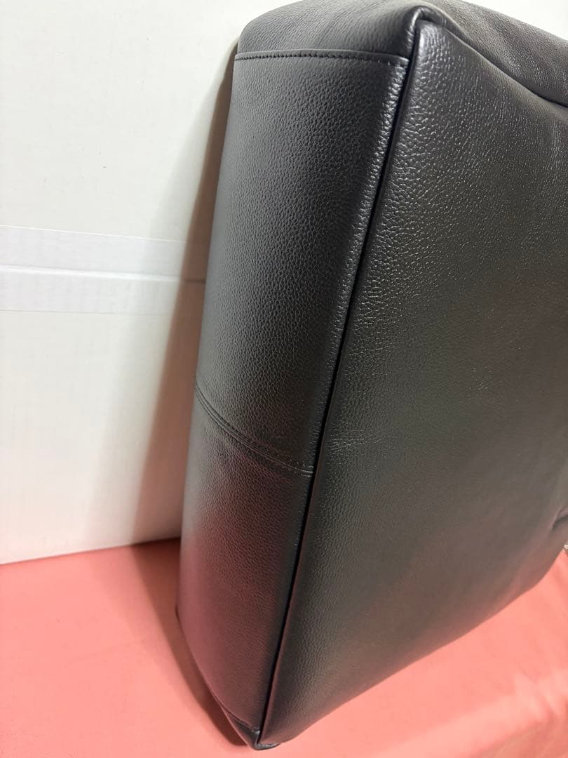 SHIPS シップス　スマート　レザー　トートバッグ　ブラック　黒