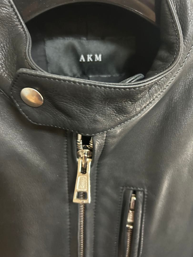 AKM シングルレザーライダースジャケット　美品定価13万円M