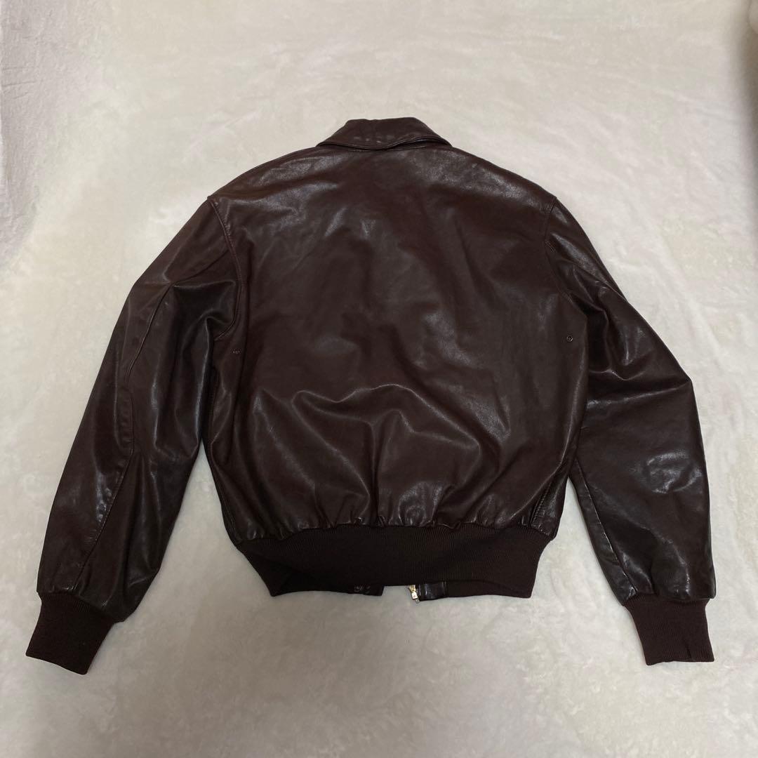 USA製　80s リアルレザー ヴィンテージ A-2 レザージャケット 茶 42