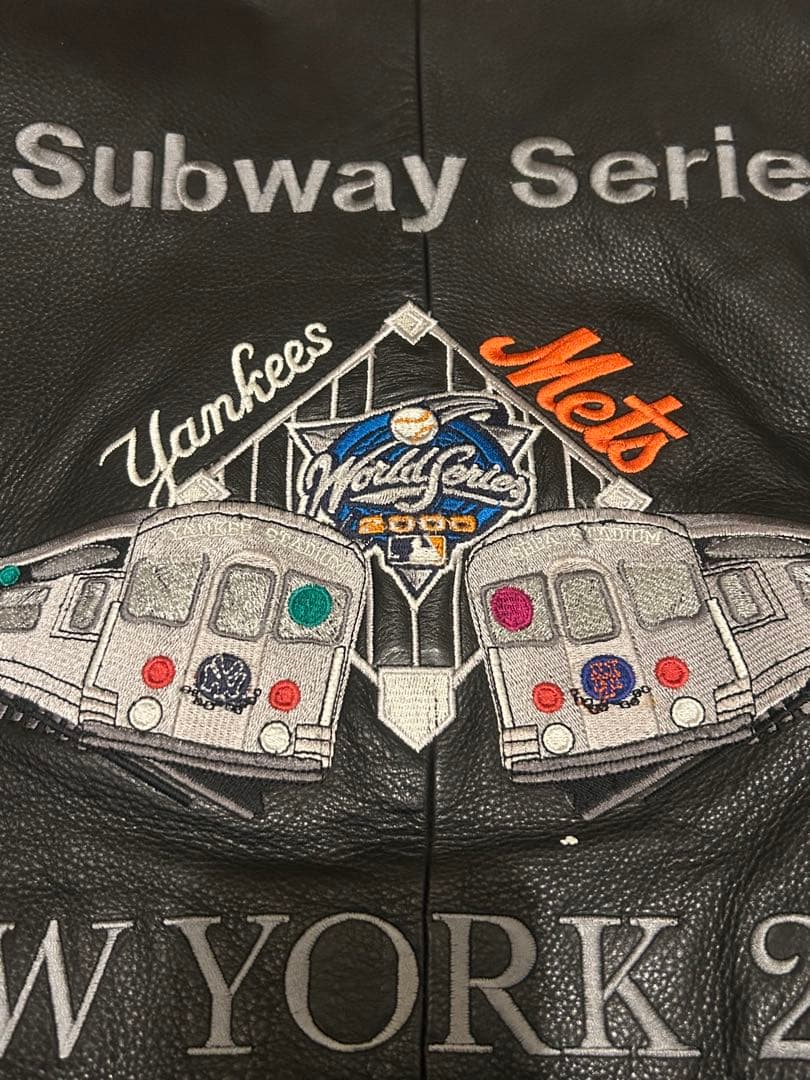 ジャケット・アウター NewYork leather stadium jacket