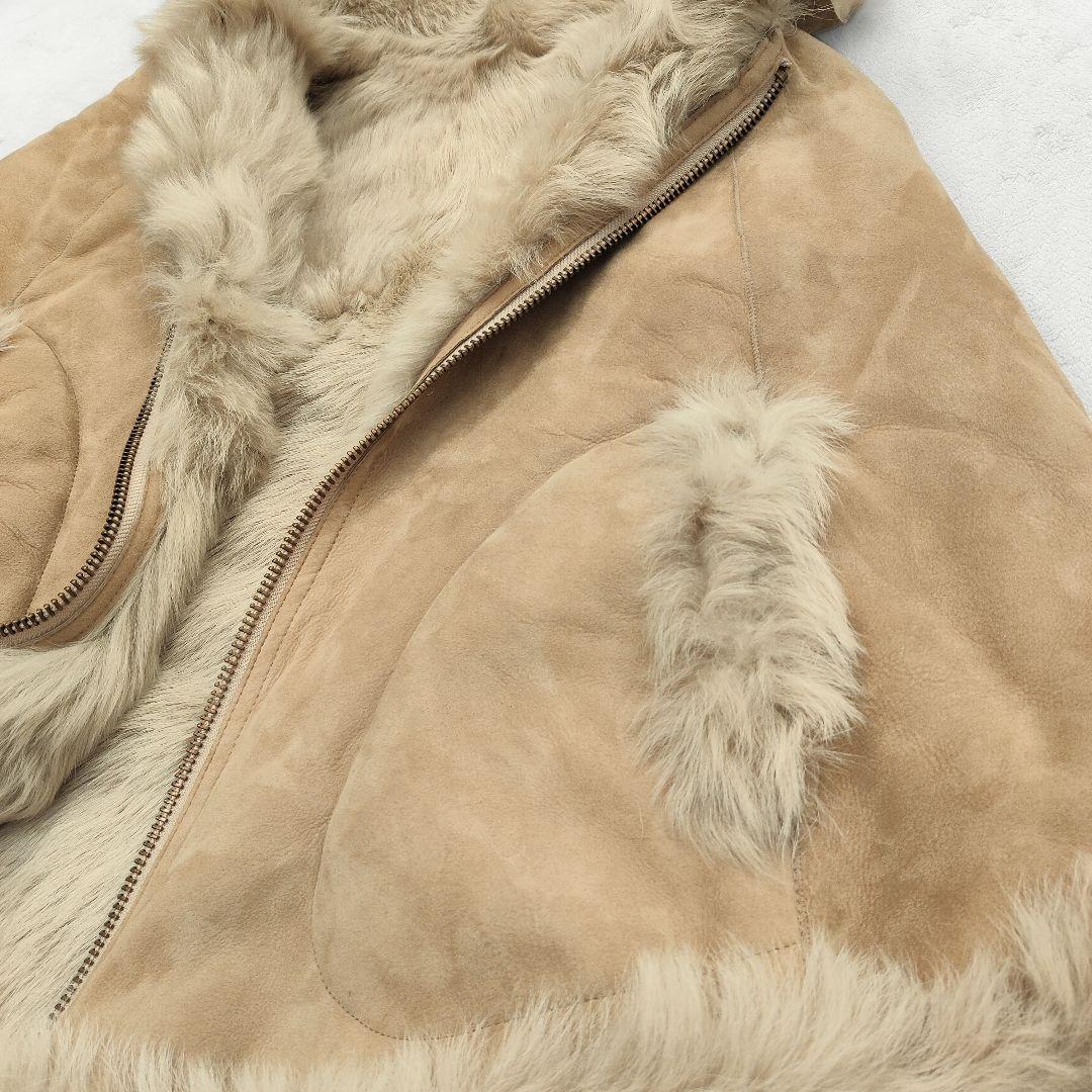 まゆな 新品 リアルムートンポンチョ2way 羊革ラム シープスキン