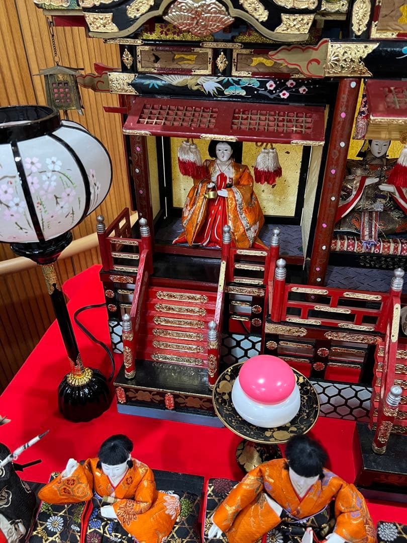 御殿飾り雛人形　雛人形 昭和 御殿飾
