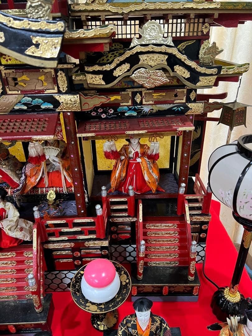 御殿飾り雛人形　雛人形 昭和 御殿飾