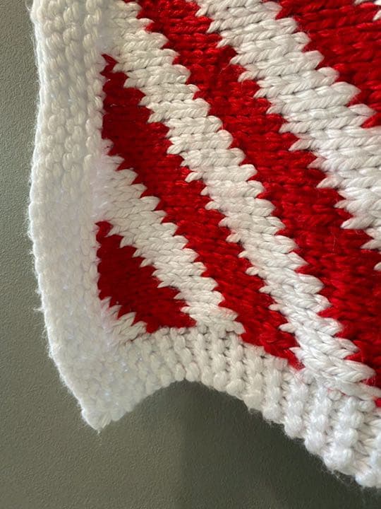 古着 ビンテージ 70s 紅白 グラニー ブランケット ラグ タペストリー