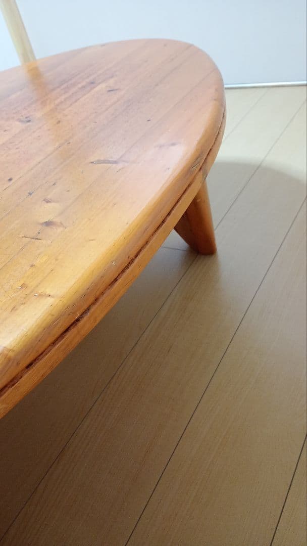 楕円形木製センターテーブル